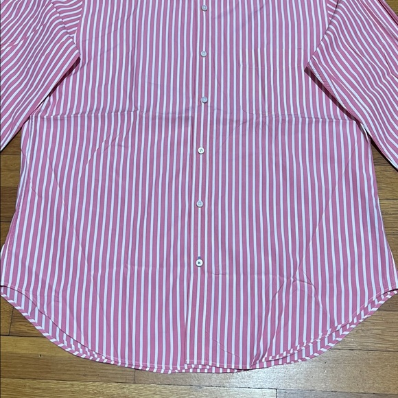 J. McLaughlin Men’s Slim Fit Button Down Dress Shirt in Pink & White, size Large - Picture 5 of 14